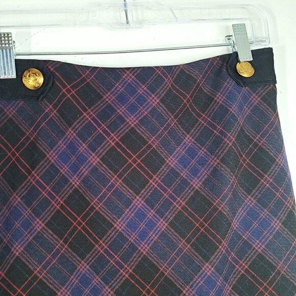 The Limited Black Purple Plaid Career Pencil Skirt Academia - Picture 4 of 7